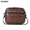 Bolsa de Ombro Transfronteiriça de Couro Genuíno Primavera e Verão Bolsa de Ombro Horizontal Multifuncional Bolsa Transversal Masculina para Uso Externo, Negócios e Comutação