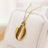 Colgante de Estilo Bohemio Nuevo Transfronterizo Europeo y Americano para Mujer, Collar Personalizado de Acero Inoxidable para Vacaciones en la Playa con Concha Marina