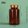 Frasco Plástico de Boca Larga com Tampa UV Transparente Garrafa Pequena de Medicamento de Poliéster PET 30ml Frasco Dosador para Suplementos de Saúde Frasco de Embalagem Sólida
