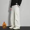 Pantalones casuales rectos holgados de seda helada, de moda callejera americana/personalizados, para hombre y mujer, finos de otoño, frescos, elásticos, con caída.