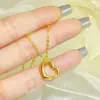 Colar de ouro de areia vietnamita feminino, loja de ouro que não desbota, com banho de cobre, pingente de cabaça 24K, abacuso da sorte, rosto sorridente