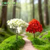 Árbol miniatura de flor de cerezo simulado, disponible en varios estilos; Adornos creativos de flores de plástico para maquetas de casas y paisajismo de villas