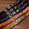 Cinturón Tejido Nuevo de Piel de Vaca de Primera Capa de 3.2 cm de Ancho para Hombre, Piel Genuina, Elegante Retro, Cinturón Casual Tejido de Nicho para Hombre