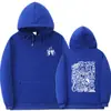 Sudadera con Capucha Estampada Natanael Cano Amor Tumbado de Talla Europea Transfronteriza con Dobladillo Acanalado Suelto