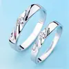 Anillo para hombre y mujer con incrustaciones de diamantes estilo japonés y coreano, anillo abierto para dedo índice estilo japonés y coreano, regalo sencillo para estudiante, anillo de pareja