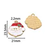 Pingente de Aço Inoxidável Desenho Papai Noel com Design de Gotejamento de Óleo, Pulseira DIY Feita à Mão, Colar, Chaveiro, Enfeite Pendente, Acessório