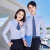 Camisa de fibra de bambú para ropa de trabajo de oficina de primavera para hombre y mujer, la misma camisa de vestir de negocios, ropa de trabajo con LOGO bordado