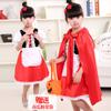 Disfraz de Caperucita Roja de Halloween Falda de Princesa Navidad Niños Cosplay Actuación Mascarada Niña Cuento