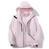Jaqueta masculina quente com capuz, jaqueta impermeável para atividades ao ar livre na primavera e outono, casaco esportivo casual folgado com design color-blocking