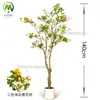 Bonsai de Árvore de Flores da Primavera da Ilha Simulada de Alta Qualidade, Árvore de Flores de Planta Verde Falsa, Planta em Vaso de Flores da Primavera da Ilha para Decoração de Casa de B&B