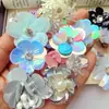 Coreia do Sul Mesmo Estilo Flor de Lantejoula Flor de Sapato Brilho Diamante Miçanga Feita à Mão Estilo Coreano Doce Alto Senso Flor Decorativa para Sapato Joia de Sapato