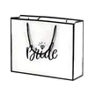 Bolsa de presente de casamento exclusiva transfronteiriça para a Noiva e a Equipe da Noiva com laço de fita preto e branco, bolsa de festa