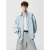 Camisa Protetora Solar de Seda de Gelo Estilo Americano para Homens, Colete da Moda de Marca para Casais Primavera e Verão, Jaqueta Camisa Fresca e Estilosa