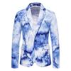 Transfronterizo 2024 Nuevo Traje de un botón para Hombre Traje con Estampado Tie-dye para Hombre Abrigo de Vestir para Actuación Occidental Individual para Hombre