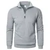 Moletom casual transfronteiriço com meio zíper e gola alta, moderno, simples, folgado, plus size, moletom masculino de fleece Amazon