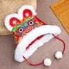 Pai-Filho Imitação de Pele de Coelho Bordado Semi-Manual Estilo Chinês Cabeça de Tigre Chapéu de Algodão Cabeça de Tigre de Ano Novo Infantil Bebê