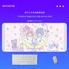 Kuromi Melody Mouse Pad Grande Desenho Animado Meninas Fofas Pad para Teclado de Escritório Borda Travada Borracha Antiderrapante Tapete de Mesa