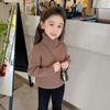 [en stock suéter de cuello alto para niñas otoño e invierno 2025 nueva ropa para niños con forro polar suéter de invierno para bebé con forro polar para niños