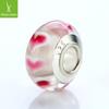 Nuevo amor boutique cuentas de vidrio diy accesorios para pulseras al por mayor tubo recto de cobre blanco cuentas de vidrio de agujero grande