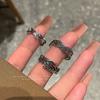 Anillo Retro de Pareja Diablo Joker Demonio y Ángel Estilo Gótico Alto Anillo Negro Personalizado