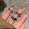 Anillo Retro de Pareja Diablo Joker Demonio y Ángel Estilo Gótico Alto Anillo Negro Personalizado