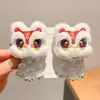 Pinza para el pelo de niña pequeña León Danzante Hanfu Borla Año Nuevo Accesorio para el pelo Peluca Princesa Lazo Adorno para el pelo Pinza para el pelo de niños