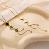 Comercio exterior transfronterizo simple moda titanio acero collar mujeres no se desvanece lujo todo combina personalidad estilo coreano cadena clavícula joyería