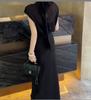24275 Da Ai Mei Yi Yuan Verão 2026 Novo Vestido Bodycon de Manga Curta Cor Sólida Slim Fit para Mulheres
