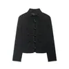 Ropa de Mujer Transfronteriza Otoño e Invierno 2026 Moda Europea y Americana Elegante Chaqueta de Cuello Alto con Botones de Cuerno de una Sola Fila para Mujer A68376