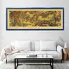 Rompecabezas de 1000 Piezas Escena del Río Qingming 98x34 Marco 98x38 Pintura de los Mil Li de Ríos y Montañas Marco de Madera Maciza de 2000 Piezas para Colgar en la Pared
