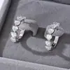 Pendientes de Plata de Ley S925 con Forma de Corazón y Moissanita para Mujer, Pinzas para Orejas de Lujo Transfronterizas Estilo Ins Europeo y Americano, Joyería Exquisita para Orejas al por Mayor
