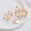 Anel Coração de Pêssego Torcido 14K Gold-Filled que Preserva a Cor Anel de Ouro Retro Europeu e Americano Simples Acessível Luxo Nicho Ins