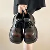 Mocasines de Plataforma para Mujeres Petites, Nuevo Estilo Primavera y Otoño 2026, Estilo Británico, Zapatos de Salón Adelgazantes, Zapatos de Cuero a la Moda con Punta Ancha