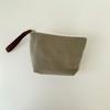 Bolsa de Cosméticos Portátil de Lona a Contraste de Color Triángulo de Algodón Almacenamiento Labial Bolsa Pequeña Almacenamiento Color Sólido Bolsa de Lavado