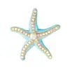 Broche de Estrella de Mar Esmaltada para Mujer, Ropa de Verano, Pin Decorativo para Sombrero de Hombre, Colgante Accesorio de Metal de Lujo Ligero, Broche de Estrella de Mar