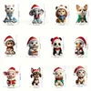 Conjunto Transfronteiriço de 12 Peças de Decorações de Animais de Natal em Madeira Decoração de Casa de Férias Decoração de Arte de Natal para Interiores Pingentes