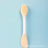 Escova de máscara de dupla finalidade de cabeça dupla escova de limpeza facial de silicone com máscara de lama escova de máscara de maquiagem facial