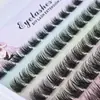 Pestañas Postizas Transfronterizas Modelo Nuevo Paquete de 10 Filas Segmentadas Gruesas Rizadas Tipo Pluma Aireadas Pestañas de Gran Volumen