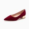 Zapatos de mujer de tacón bajo 3333H de ante con punta cómodos elegantes tacones altos rojos zapatos festivos para boda zapatos de banquete zapatos para damas de honor