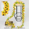 Enredadera de Flores Artificiales de Rosa Zarcillo Colgante de Pared Enroscada Cubierta Decorativa para Tubería de Agua de Aire Acondicionado Sala de Estar Techo Planta de Plástico