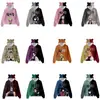 Sudadera con Capucha Nueva para Niños con Orejas de Gato Impresión 3D para Hombres y Mujeres Novedad del Mundo de la Animación