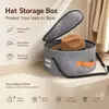 Caja de almacenamiento de fieltro transfronteriza para sombreros, bolsa de almacenamiento para artículos varios, caja de viaje, estuche portátil redondo de mano para almacenamiento de sombreros