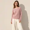 Suéter de Cachemira Tejido de Punto Cuello Redondo Pulóver Reductor de Edad Capa Base para Mujer Suéter Perezoso para Mujer Jacquard