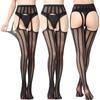 Nueva red de pesca antienganches sexy transparente hueca por los cuatro lados Medias para mujer Calcetines de liga abiertos para mujer Jacquard Liguero