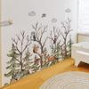 M13626 Pegatina de Pared Creativa de Animales del Bosque y Nubes Tienda Decoración de Fondo para el Hogar Pegatina Extraíble