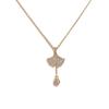 Estilo coreano Zircon elegante Ginkgo Leaf Colar 2023 Nova moda nicho design sentido high-end sentido luz de luxo clavicle cadeia