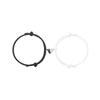 Pulseira de corda de Milão com ímã de coração preto e branco para casal, pulseira de corda de mão para amigas, joias no atacado