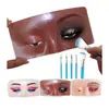 Tablero de Práctica de Maquillaje Facial Popular en la Nube Transfronterizo Mano de Práctica de Cuero de Silicona con Forma de Rostro Humano Tablero de Práctica de Maquillaje Pintura de Maquillaje para Ojos Sombra de Ojos Práctica de Cejas