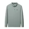 Camiseta Polo de Manga Larga para Hombre Primavera y Otoño Simple Casual de Negocios Corte Holgado Top para Papá de Mediana Edad Camiseta Básica