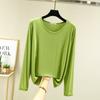 Camiseta básica modal de estilo occidental para primavera y verano, camiseta de manga larga con máscara fina para mujer, camiseta interior combinable para mujer